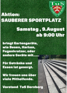 Mehr über den Artikel erfahren AKTION SAUBERER SPORTPLATZ